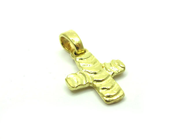 Dekorativer Anhänger Kreuz Gold 750 ohne Besatz Wellenmuster – Juwelen  Galerie
