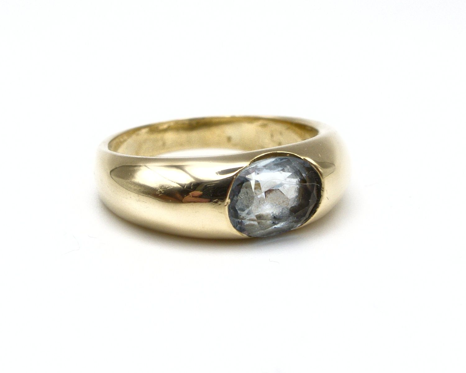 Produktfoto: VINTAGE BANDRING GOLD 750 TOPAS IM OVALSCHLIFF GR. 55 JG 960100380900012