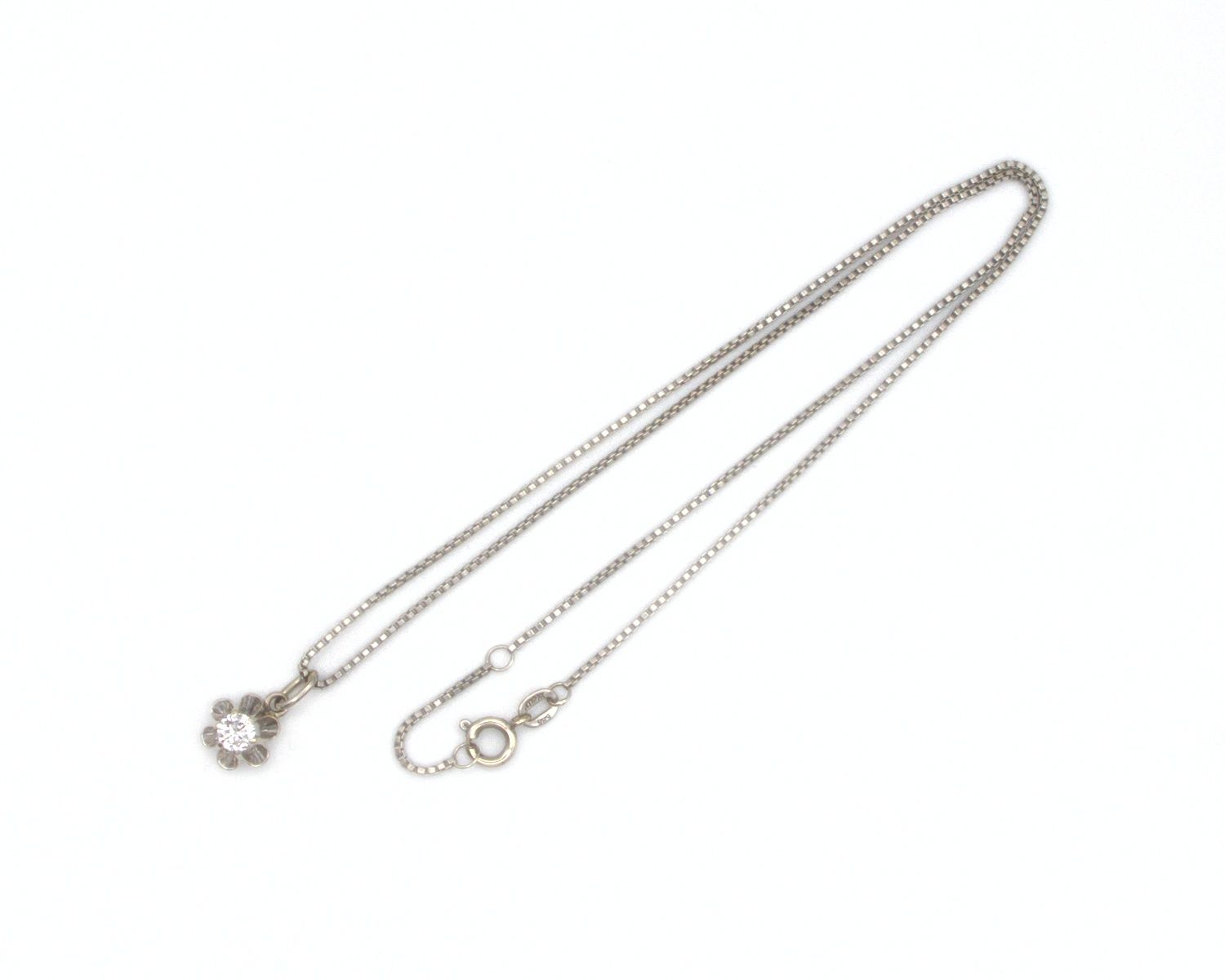 Produktfoto: KETTE SOLIT&Auml;R ANH&Auml;NGER WEISSGOLD 585 BRILLANT 0,25 CT 42,5 CM JG 960100320900012