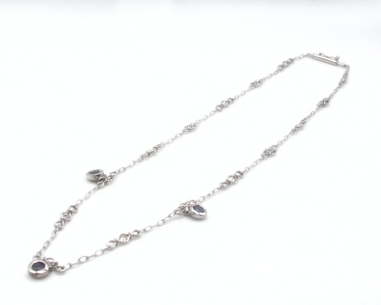 Produktfoto: COLLIER PLATIN 800 BRILLANTEN 0,32 CT SAPHIRE L&Auml;NGE 41,5 CM JG 960100920800012