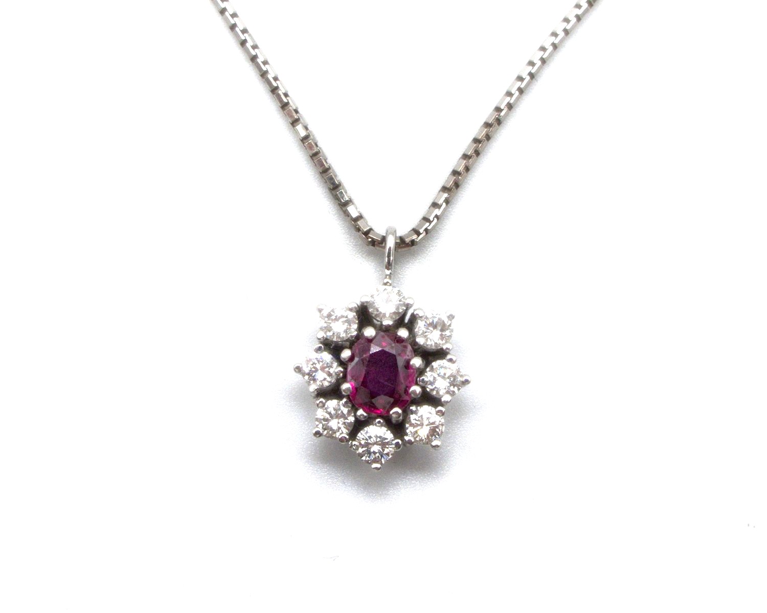Produktfoto: KETTE ANH&Auml;NGER WEISSGOLD 585 BRILLANTEN 0,40 CT RUBIN 45,0CM  JG 960100530900012