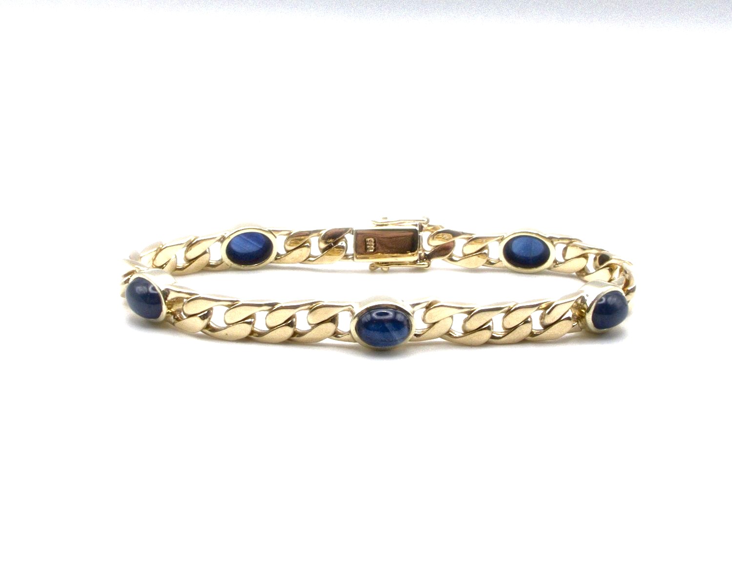 Produktfoto: ARMBAND GOLD 585/000 SAPHIRE IM CABOCHONSCHLIFF L&Auml;NGE 18,0 CM JG 960100490900012