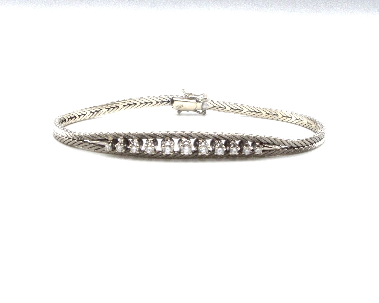 Produktfoto: VINTAGE ARMBAND WEISSGOLD 585/000 BRILLANTEN 0,25 CT 18,0 CM JG960100540900012