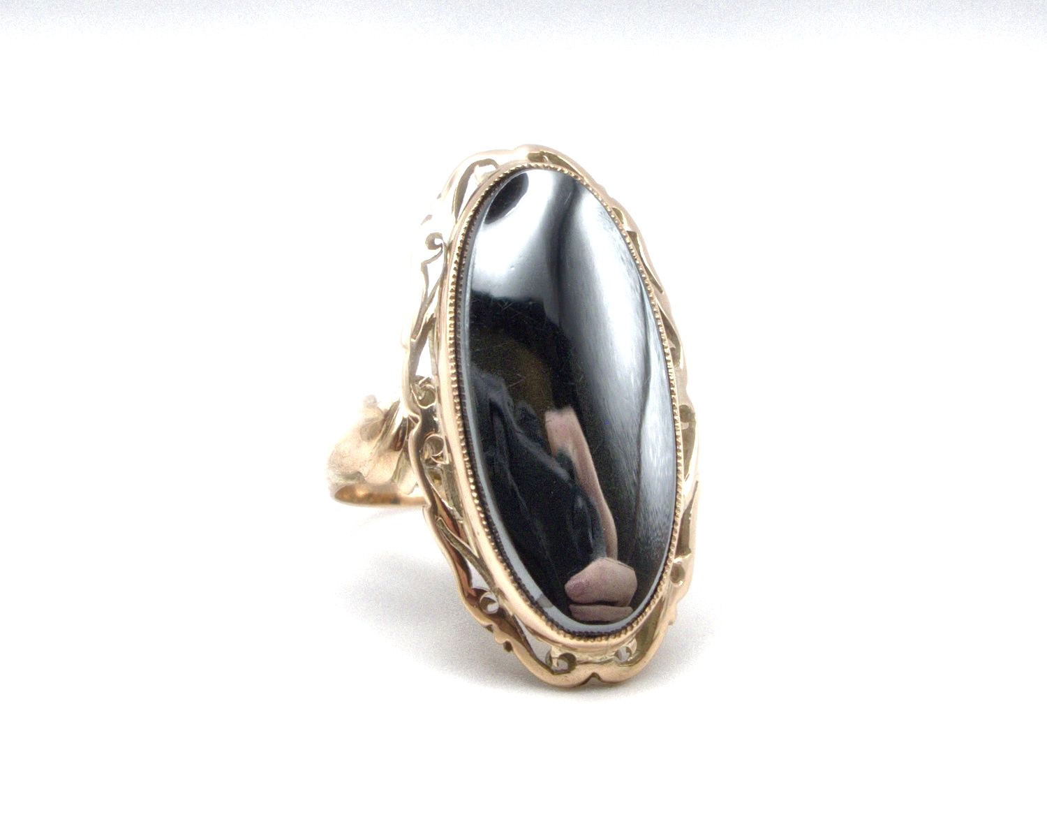 Produktfoto: WUNDERSCH&Ouml;NER ANTIKER RING ROTGOLD 750 H&Auml;MATIT GR. 49 JG 960100301000012