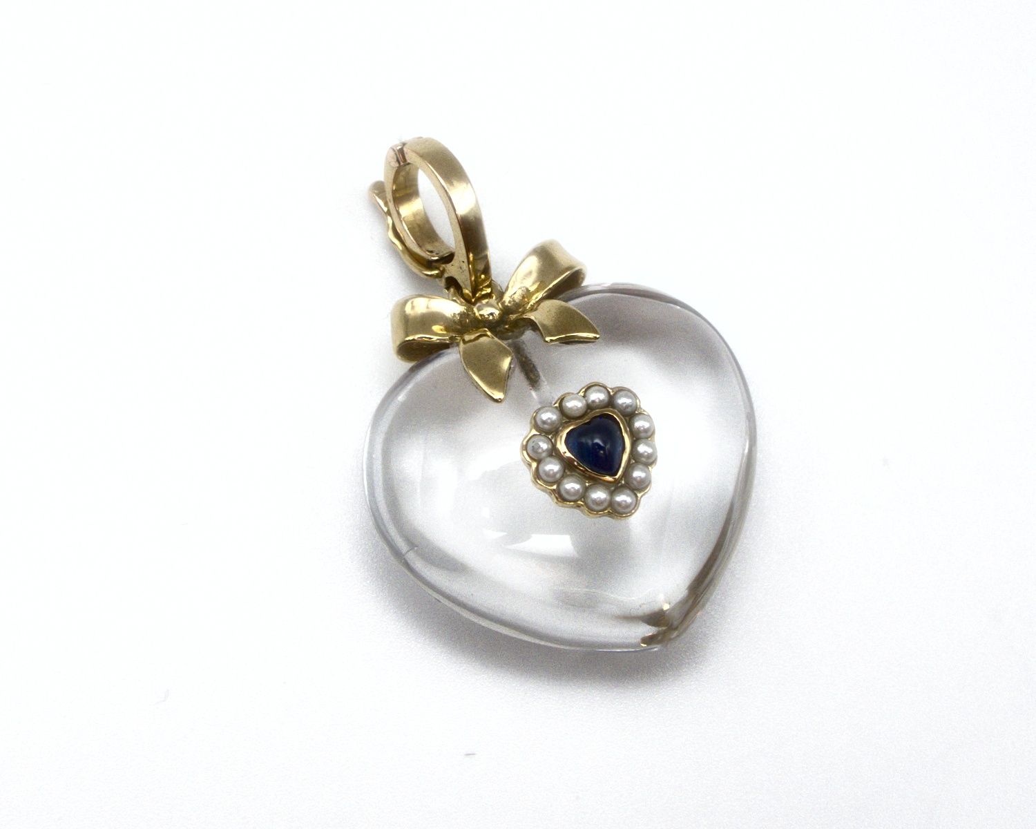 Produktfoto: HERZ ANH&Auml;NGER CLIP GOLD 585 SAPHIR PERLEN JG 960100041000012