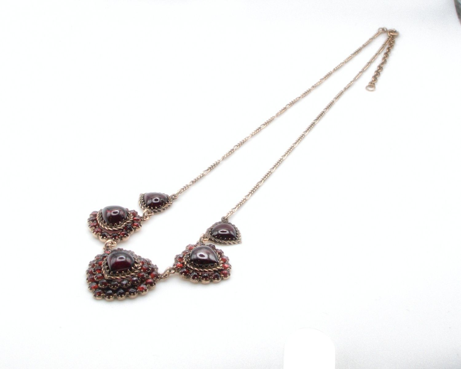 Produktfoto: VINTAGE COLLIER DOUBL&Eacute; GRANAT HERZEN L&Auml;NGE 49,0 CM JG 960100341000012